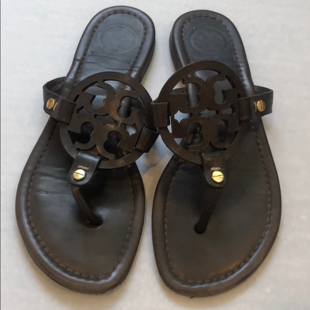 miller sandal Tory Burch, brown leather